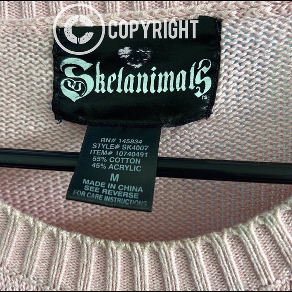 ***TRADE ONLY*** Hot Topic Skelanimals pink sweater - Picture 4 of 11